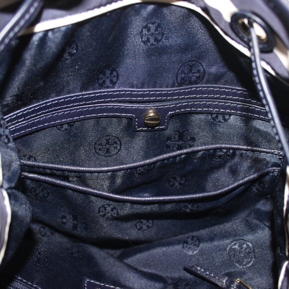 New $398 Large Tory Burch New Style Blue White Striped Backpack Bag main image 4